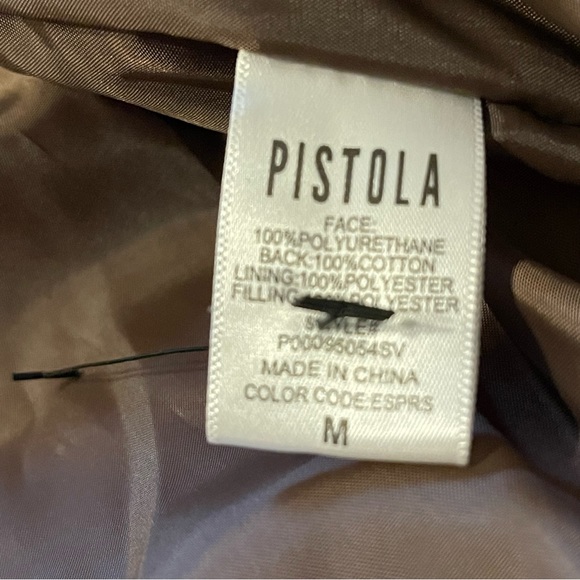 Pistola Denim Donovan Faux‎ Leather Puffer Brown Jacket - Picture 14 of 16